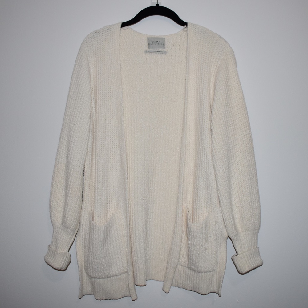 Urban Outfitters Cream Knit Open Cardigan